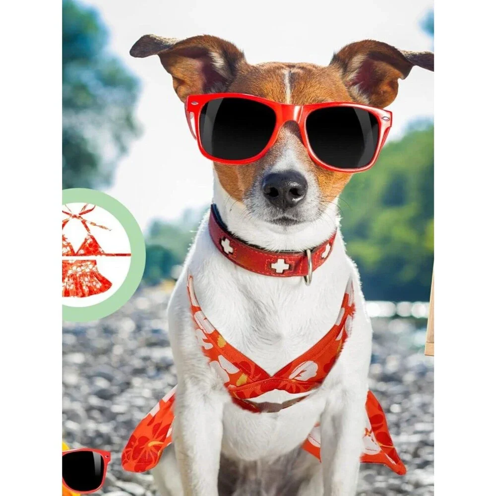 Amylove 4 Pack Small Dog Bikini Summer Bathing Suits for Puppy Doggies Swimsuit